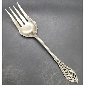 Sterling Silver Pierced Salad Fork 4 Tine Floral Dominic & Half Trianon CR51